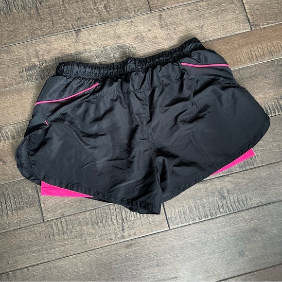 sport essentials Pants - Sport Essentials Workout Shorts Athletic Black Pink Running Stretch M